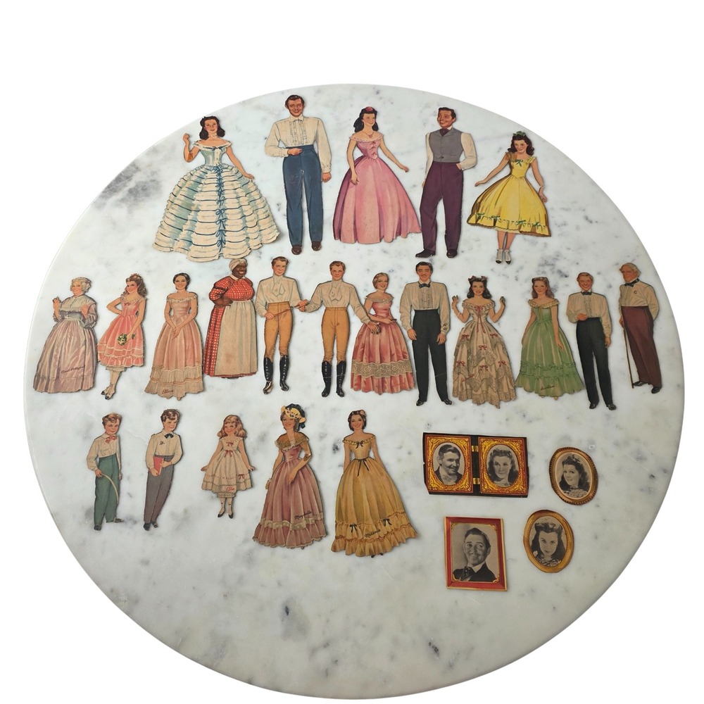 Vtg Gone With Wind Paper 22 Dolls Set Scarlett Rhett Large Lot Clothes *See*